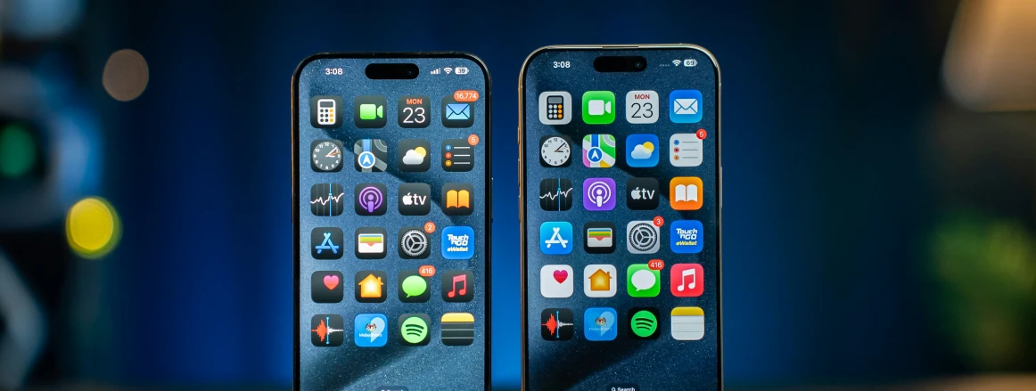 Peak device launch - two new iPhones standing next to each other