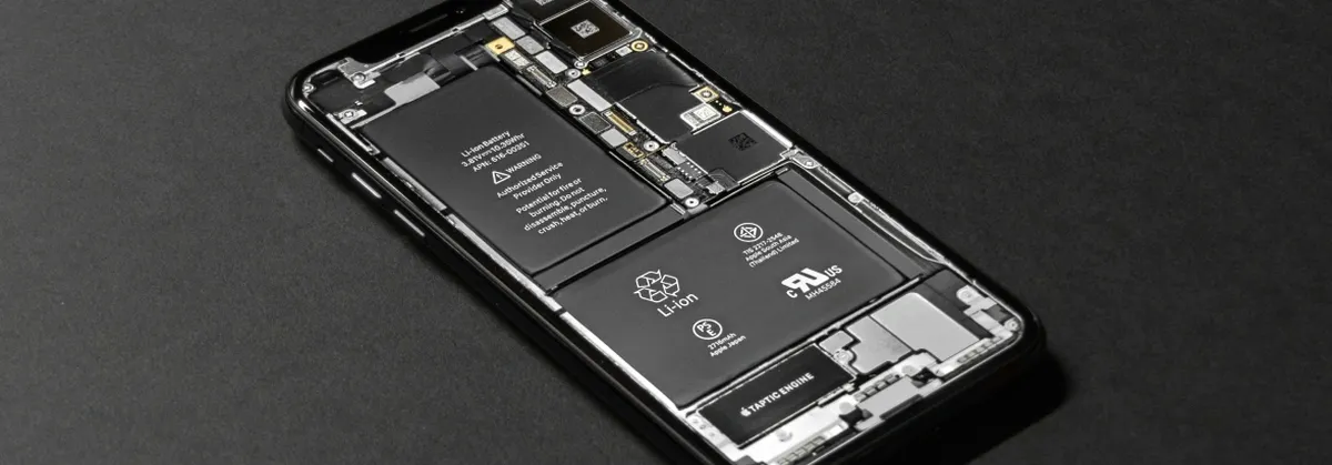 The interior components of a smartphone