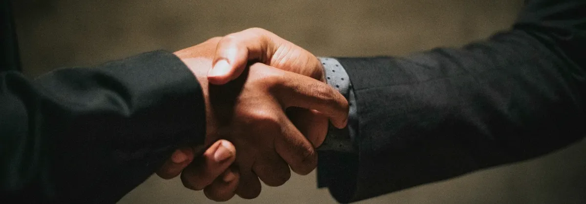 A business handshake