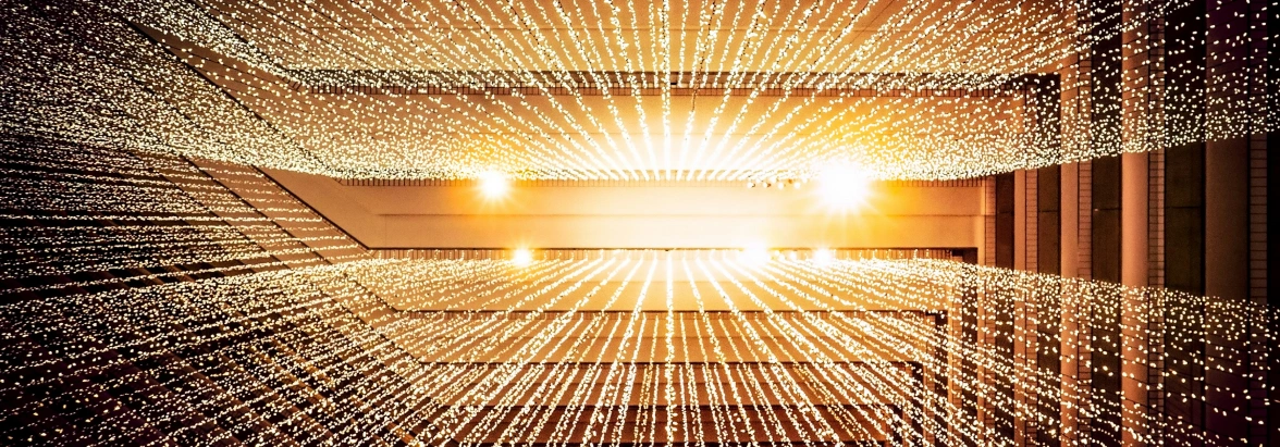 A Grid Of Connected Points of Light