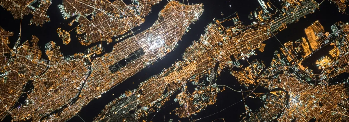 A City at Night Viewed from Space