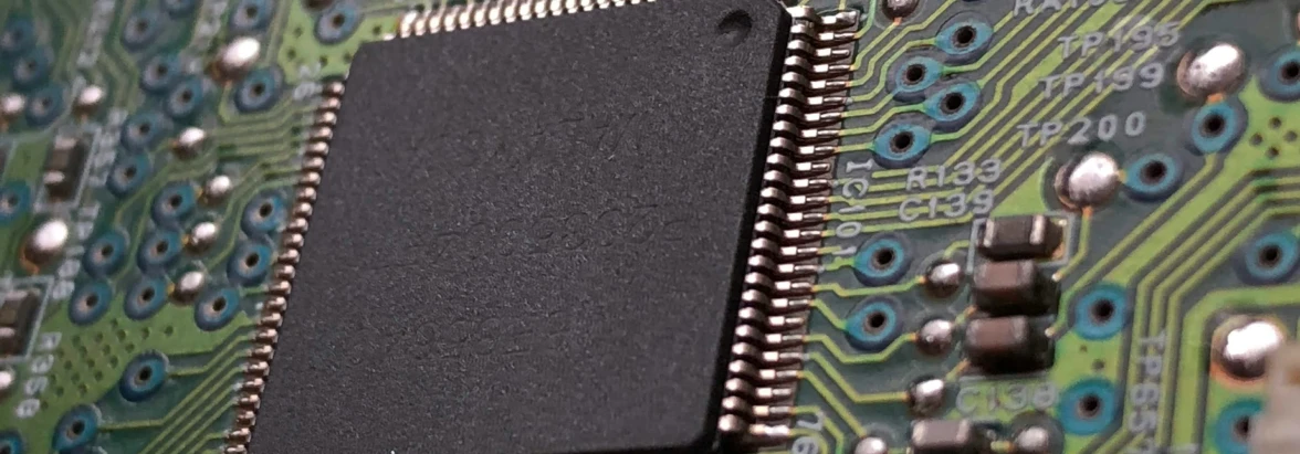 A chipset soldered on to a circuit board