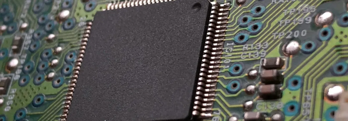 A chipset soldered on to a circuit board
