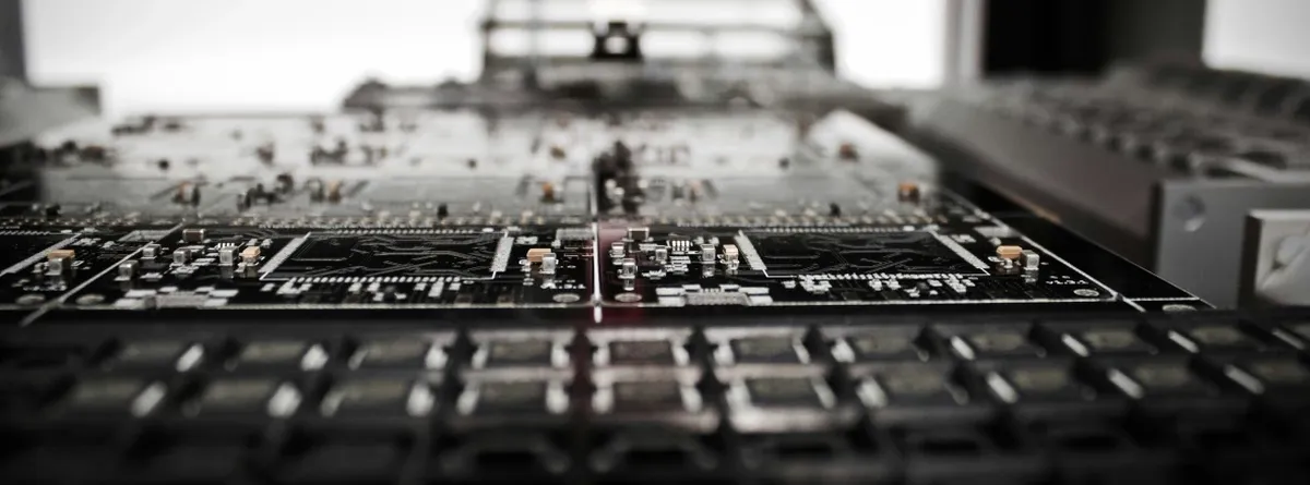 A closeup of internal circuitry
