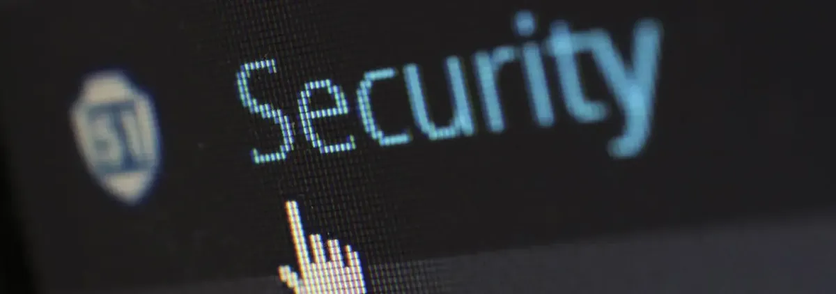 A cursor hovering over a hyperlink labelled "Security"