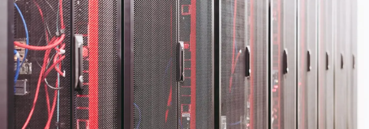 A row of network servers
