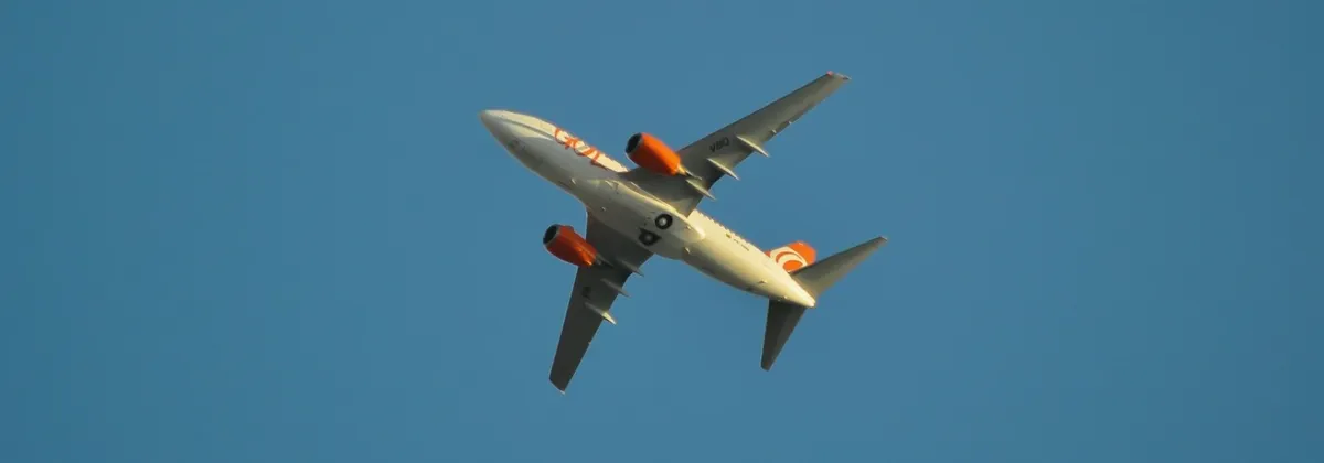 A passenger jet in flight
