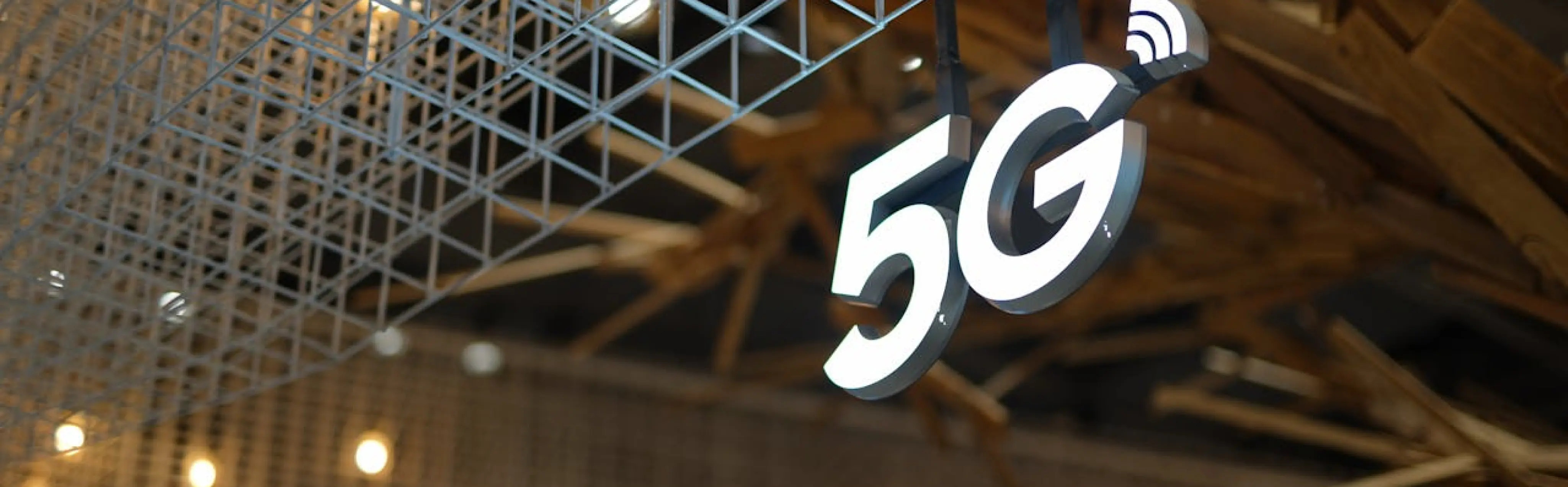 Enterprise 5G Connectivity - An illuminated sign advertising 5G