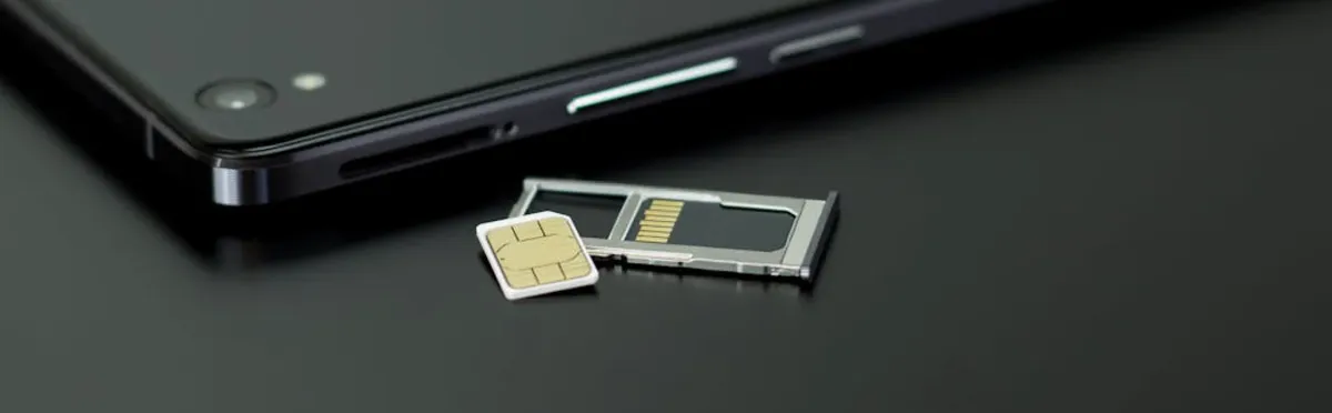 A SIM card, one of many types of SIM