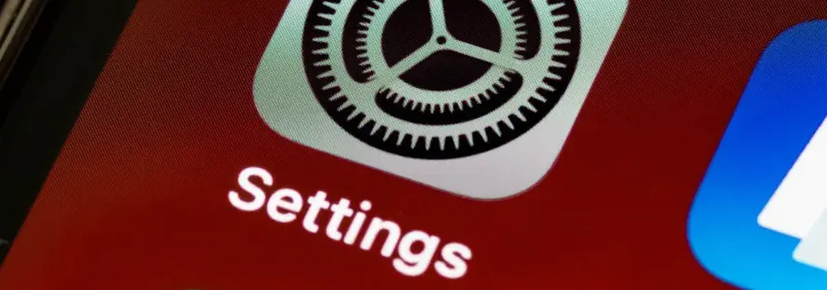 The Settings app icon on an iPhone